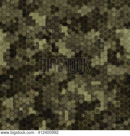 Texture Military Camouflage Seamless Pattern. Abstract Army Vector Illustration