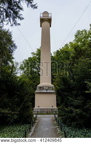 Wroclaw, Poland - May 13 2020: Frederick William Ii Column In Szczytnicki Park