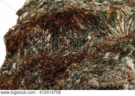 Macro Mineral Stone Astrophyllite White Background