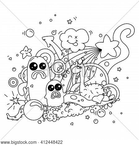 Anti-stress Coloring Book With Cute Little Monsters