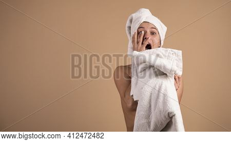 Cool Offer In Spa. Spa Concept. Woman Emotion Face