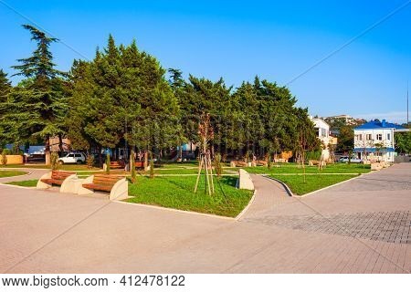 Tuapse City Park In The Centre Of Tuapse Resort Town Located On The Black Sea Shore In Russia