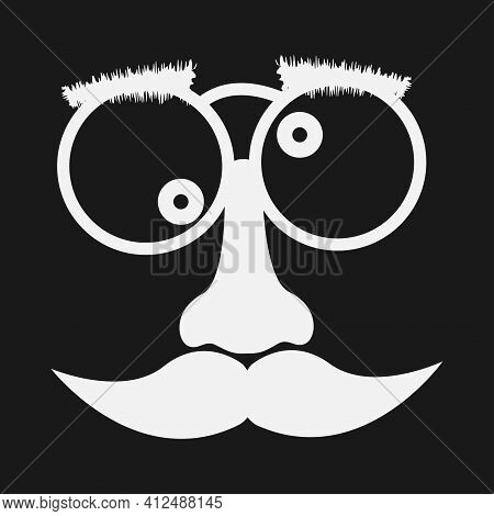 Mustache And Glasses Vector Icon. Vector Illustration