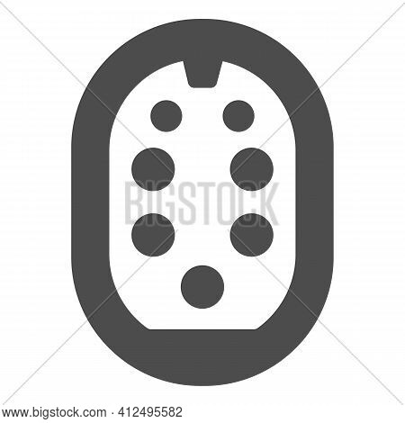 Type Three Charging Plug Solid Icon, Electric Car Concept, Electric Car Charging Plug Sign On White 
