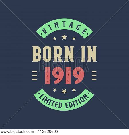 Vintage Born In 1919, Born In 1919 Retro Vintage Birthday Design
