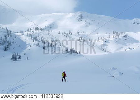 Ski tour in Godeanu Mountains, Carpathians, Romania, Europe