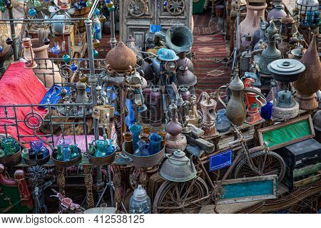 Fragment Of Original Design Of Popular Farsha Cafe In Hadaba District, Sharm El Sheikh, Egypt.