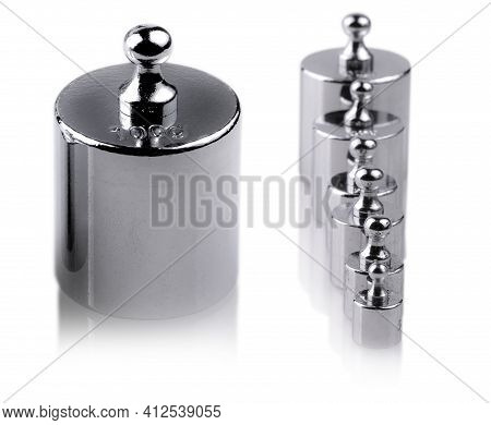 Weight 100 And Other Grams Isolated On White Background