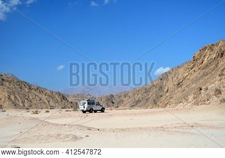 Toyota jeep popular for desert safari. Sharm El Sheikh, Egypt on November 8, 2020