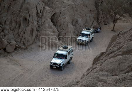 Toyota jeep popular for desert safari. Sharm El Sheikh, Egypt on November 8, 2020