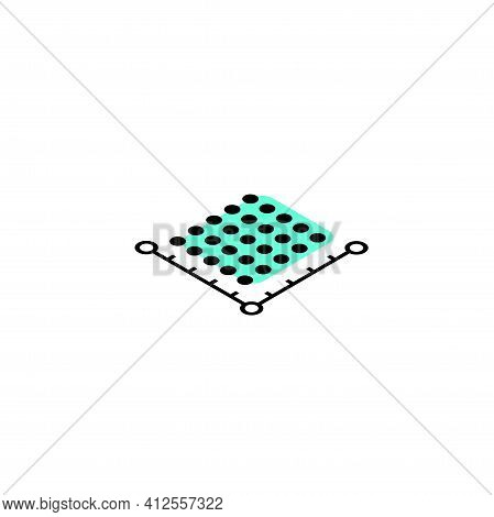 Icon Plot Area In Acres, Square Metres, Kilometres, Feet, Yards, Miles, Hectare, Are. Vector Dimensi