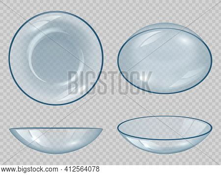 Contact Lens. Eyes Optical Items Clean Healthy View Clear Correction Sight Decent Vector Realistic S