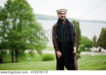 Pakistani Pathan Man Wear Traditional Clothes.
