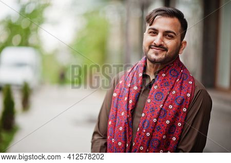Pakistani Pathan Man Wear Traditional Clothes.
