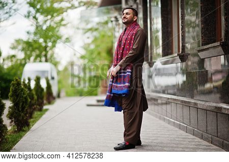 Pakistani Pathan Man Wear Traditional Clothes.