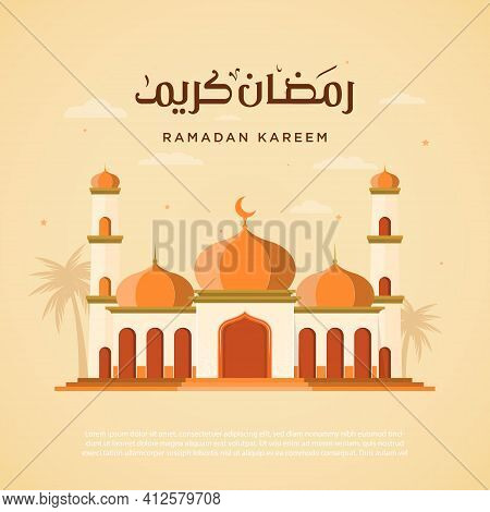 Illustration Vector Graphic Ramadan Kareem Good Of For Greeting Card, Background, Flyer, Template. E