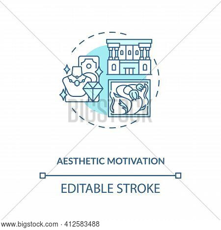 Aesthetic Motivation Concept Icon. Inspiring For Actions Idea Thin Line Illustration. Personal Inter