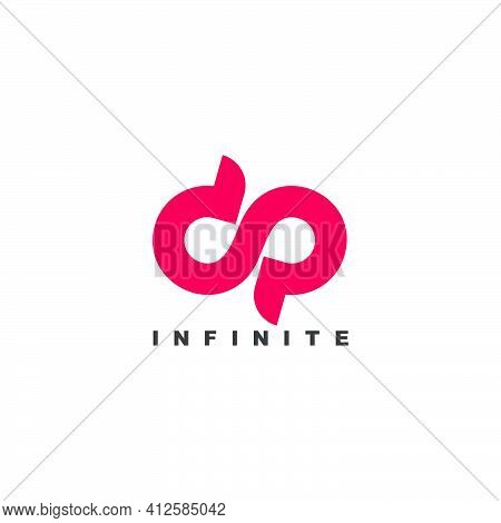 Simple Letter Dp Infinity Symbol Curves Loop Design Logo Vector