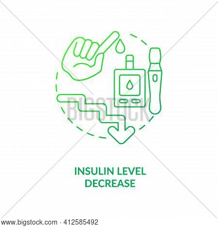 Insulin Level Decrease Dark Green Concept Icon. Health Care. Diabetes Disease Help. Intermittent Fas