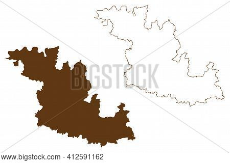 Main Tauber District (federal Republic Of Germany, Rural District, Baden-wurttemberg State) Map Vect