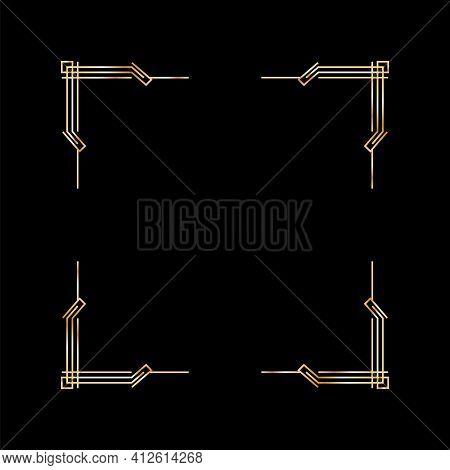 Art Deco Frame. Artwork Graphic Pattern Culture. Orante Wedding Invintation. Vintage Retro Style Ban