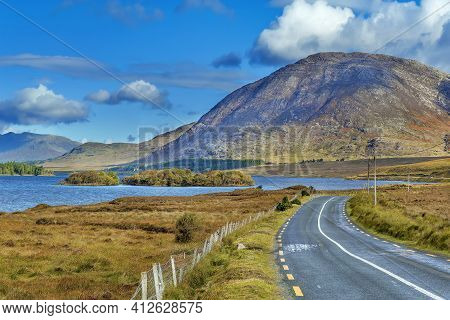 Landscape With Inagh Lake And Mountains In Galway County, Ireland
