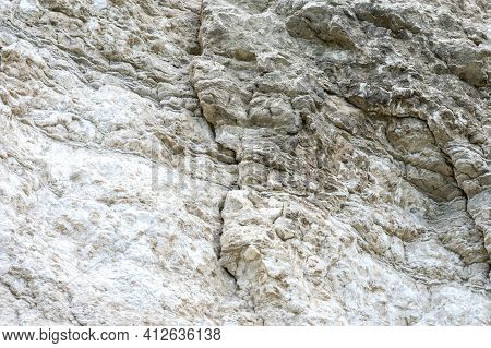 Rock Textured Stone. Cross Bedded Sandstone Or Gypsum With Lots Of Layers