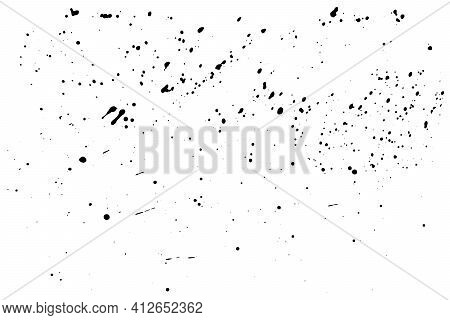 Paint Splatter Vector Dust Texture. Black Ink Grunge Spray Effect On White Background.