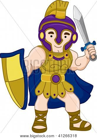 Illustration of an Ancient Greek Warrior
