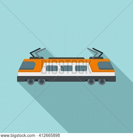 City Electric Train Icon. Flat Illustration Of City Electric Train Vector Icon For Web Design