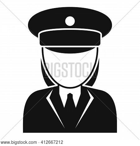 Woman Electric Train Driver Icon. Simple Illustration Of Woman Electric Train Driver Vector Icon For