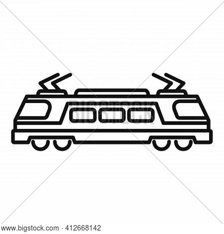 City Electric Train Icon. Outline City Electric Train Vector Icon For Web Design Isolated On White B
