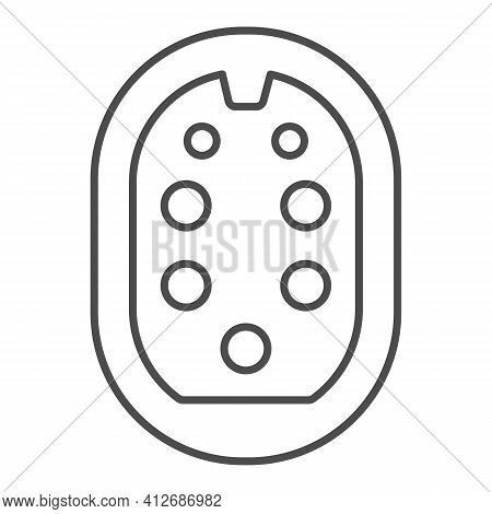 Type Three Charging Plug Thin Line Icon, Electric Car Concept, Electric Car Charging Plug Sign On Wh