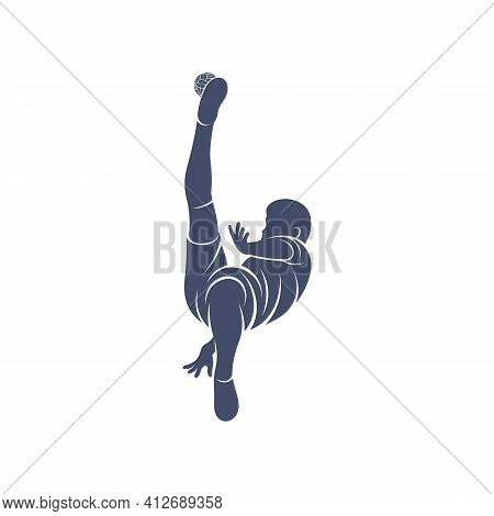 Player Takraw Soccer Design Vector Illustration, Creative Takraw Soccer Logo Design Concept Template