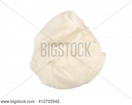 Mayonnaise Isolated. Mayo Swirl On White Background. Mayonnaise Cream Set. Mayonnaise Swirl With Cli