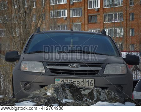 Ust-kamenogorsk, Kz - March 15, 2021. Car Lada Granta. Russian Car.