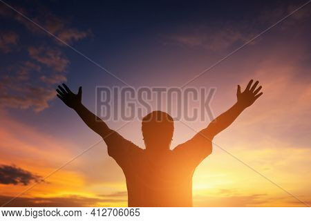 Human Hands Open Palm Up Worship. Eucharist Therapy Bless God Helping Repent Catholic Easter Lent Mi