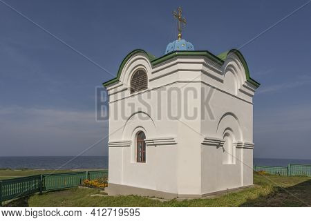 Chapel Of The Spaso-preobrazhensky Monastery Posolskoye At Great Baykal Lake In Russia.