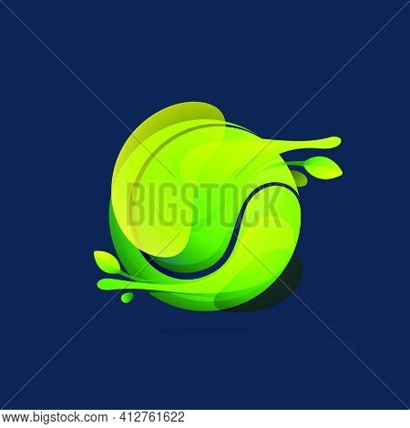 Ecology Sphere Logo Made Of Twisted Green Leaves. Vector Design Template Elements For Vegan Emblem, 