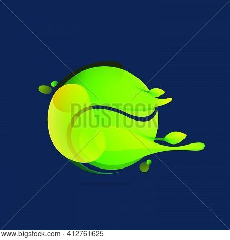 Ecology Sphere Logo Made Of Twisted Green Leaves. Vector Design Template Elements For Vegan Emblem, 