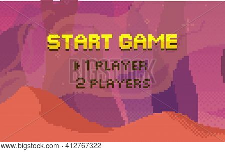Player Choice Before Starting Game With Pixelated Interface. Game Start And Player Selection I