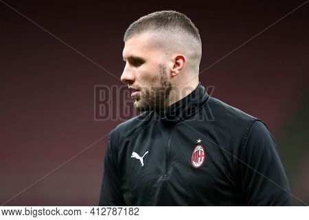 Milano, Italy. 14th March 2021 . Ante Rebic Of Ac Milan  During The Serie A Match Between Ac Milan A