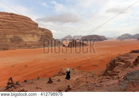 Stunning View To The Desert Of Wadi Rum From Lawrence's Spring