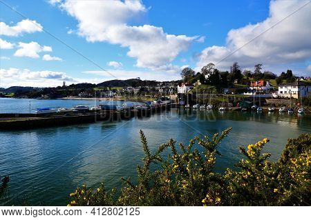 A View Across The Small Harbour At Aberdour On The Fife Coast Of Scotland