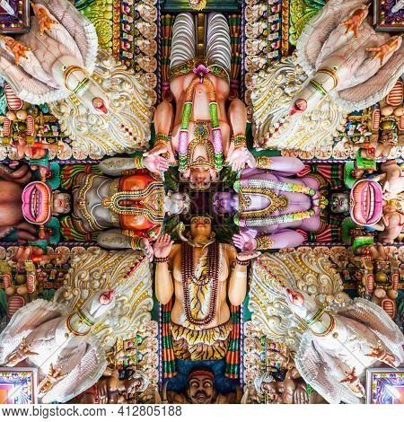 Trincomalee, Sri Lanka - February 15, 2017: Pathirakali Amman Temple Or Pathrakali Ambal Kovil Inter