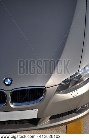 Bmw Chrome Metal Logo, Luxury Car In Istanbul City, August 31 2011 Istanbul Pendik Turkey Used Car M
