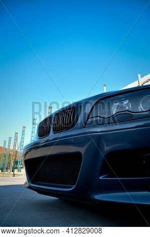 Bmw Chrome Metal Logo, Luxury Car In Istanbul City, October 06 2011 Istanbul Pendik Turkey Used Car 