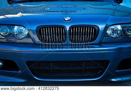 Bmw Chrome Metal Logo, Luxury Car In Istanbul City, October 06 2011 Istanbul Pendik Turkey Used Car 