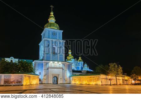 Kiev, Ukraine - August 9, 2020: St. Michaels Golden-domed Monastery In Kiev, Ukraine. The Monastery 