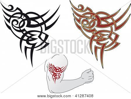 Maori tyylistä tattoo mallit soveltuvat olkapää. Rasteri. Tarkista minun salkku vektori-version.